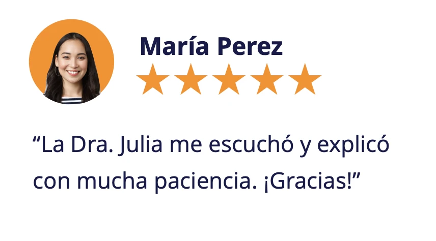 Reseña de un paciente sobre una doctora