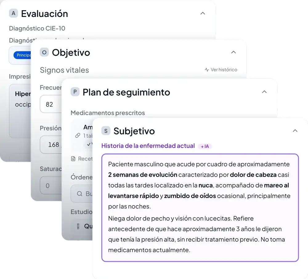 Secciones del Expediente Médico