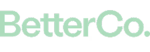 BetterCo wordmark logo in light green color.