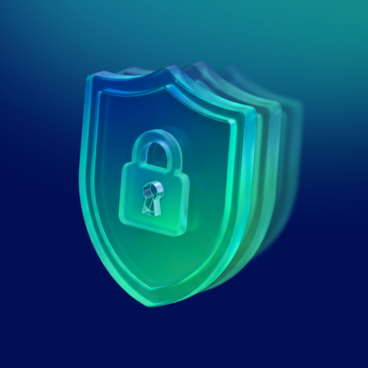 A layered teal and blue shield with a padlock, representing funds held securely with ANZ.
