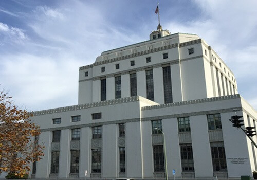 A municipal hall building.