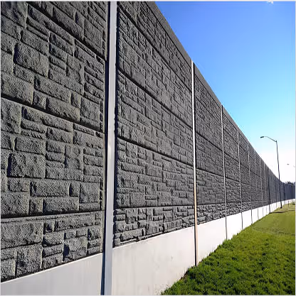 Walls within a sidewalk.