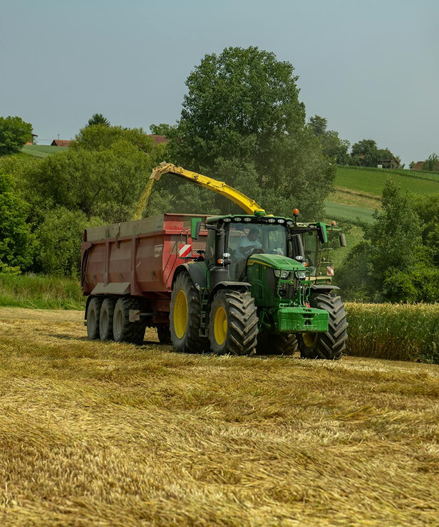 A farm tractor.