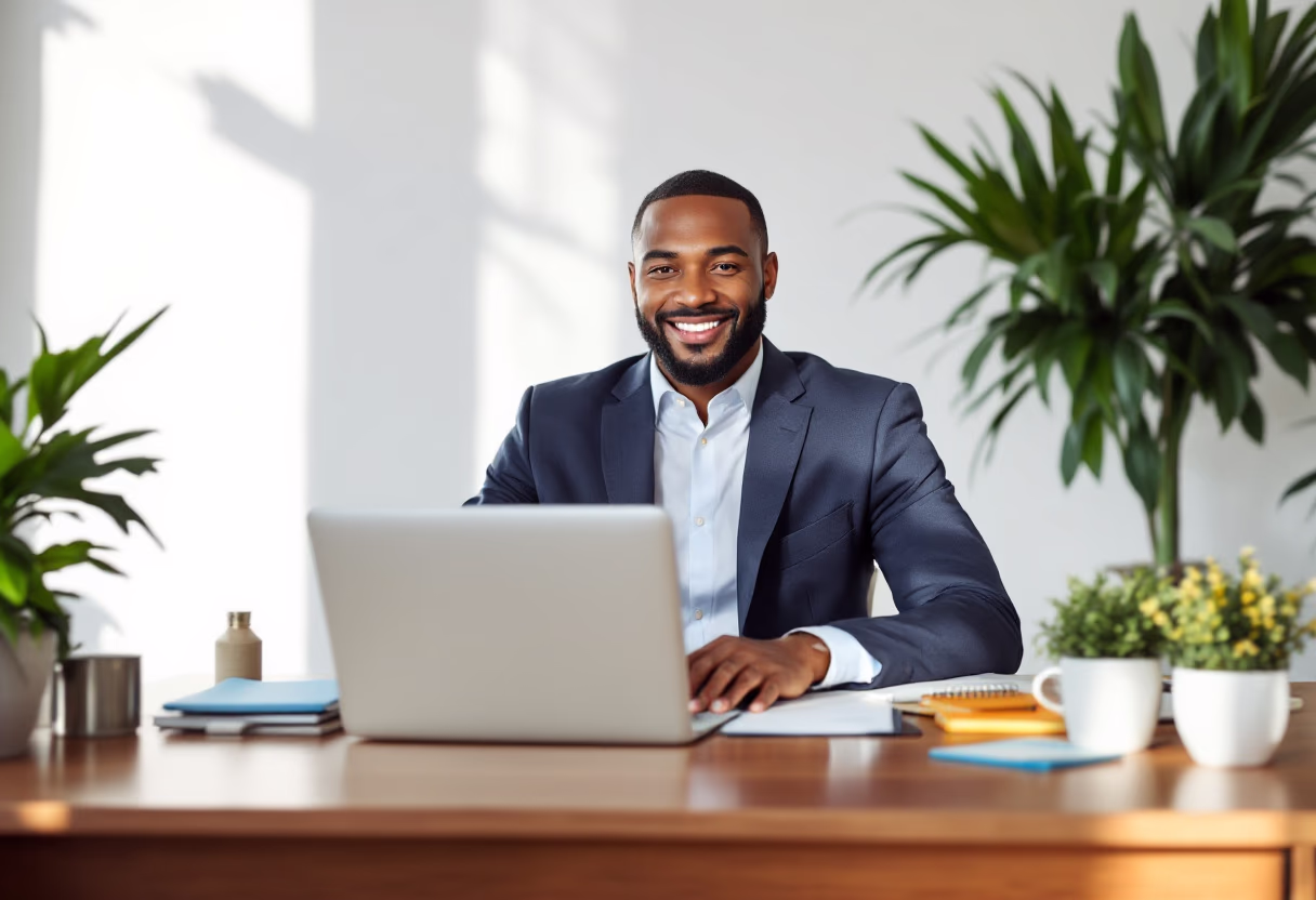 image of accountant working at desk