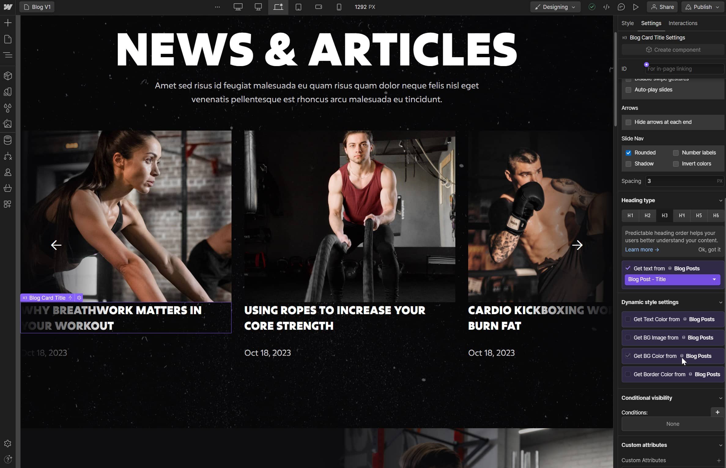 CMS Content - Gymnastic X Webflow Template