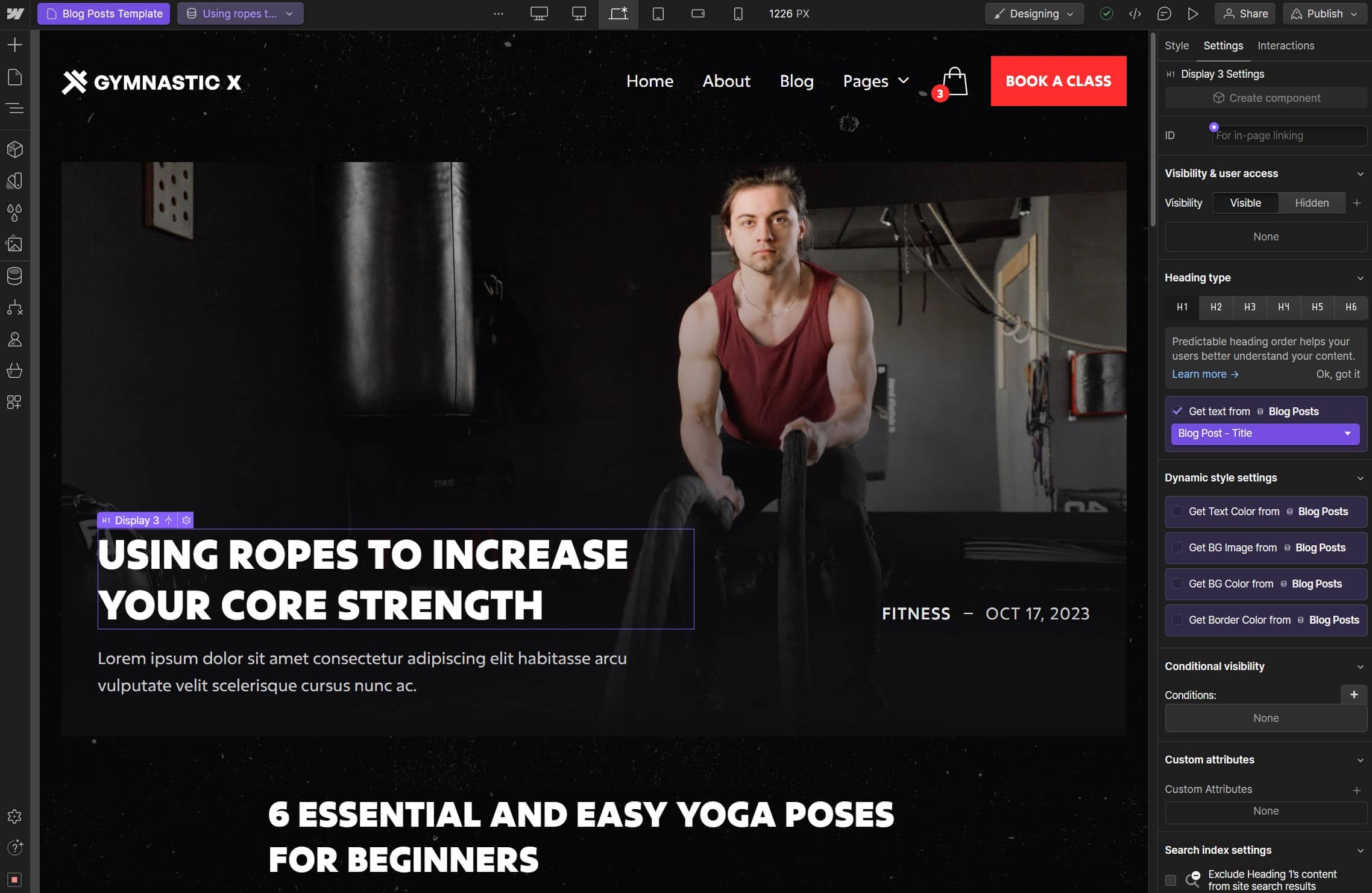 CMS Page - Gymnastic X Webflow Template