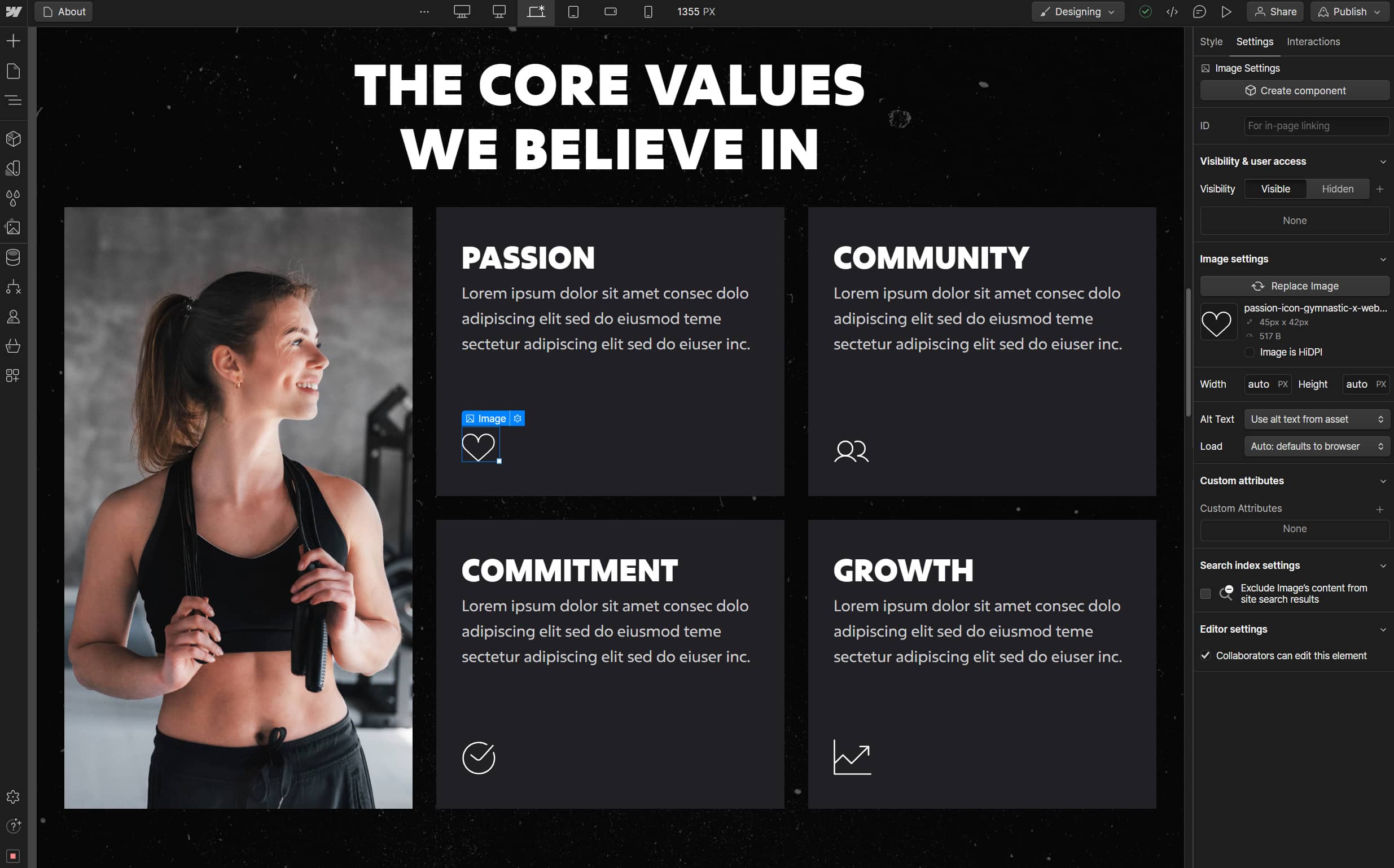 Icons And Graphics - Gymnastic X Webflow Template