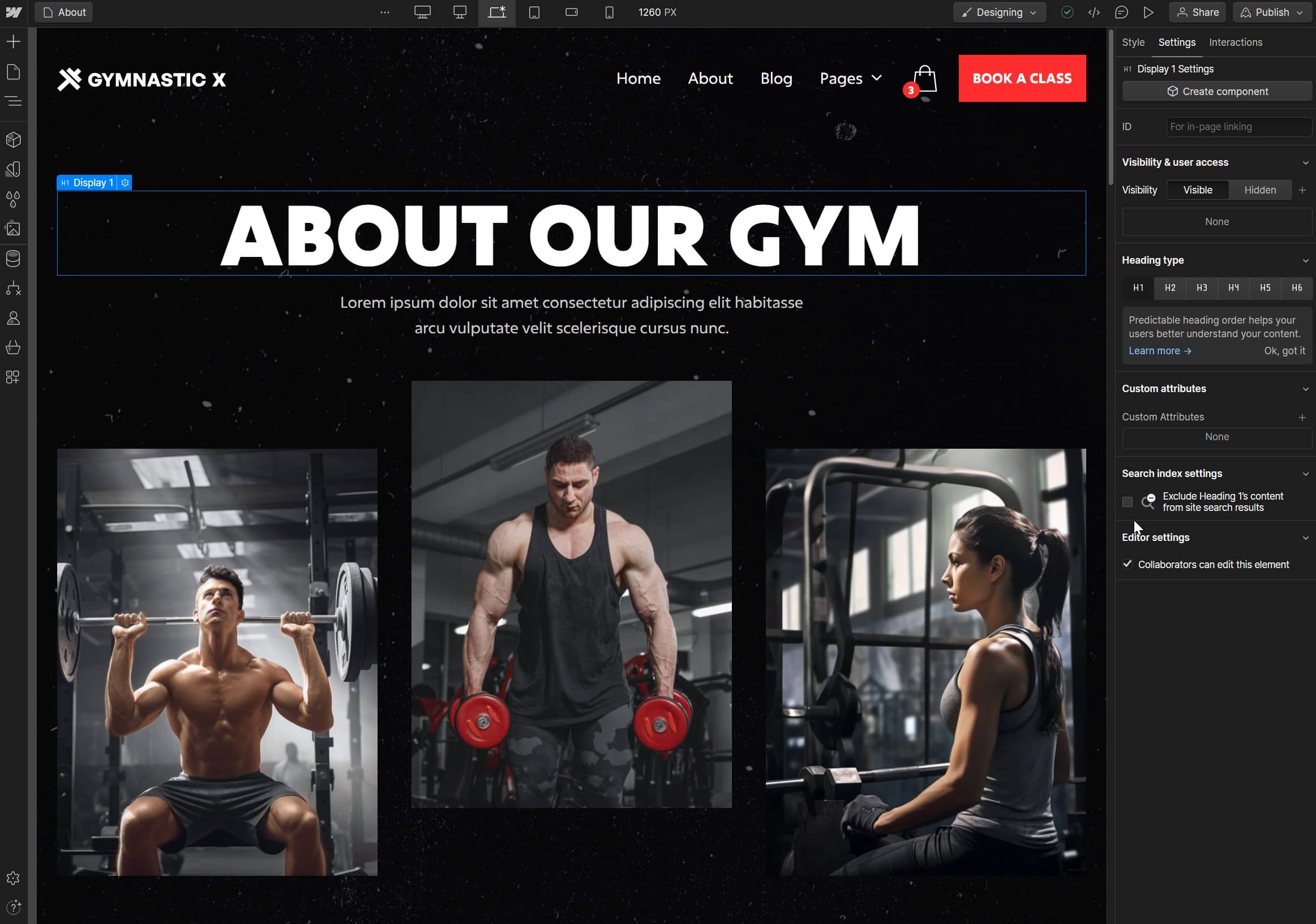 Static Content - Gymnastic X Webflow Template