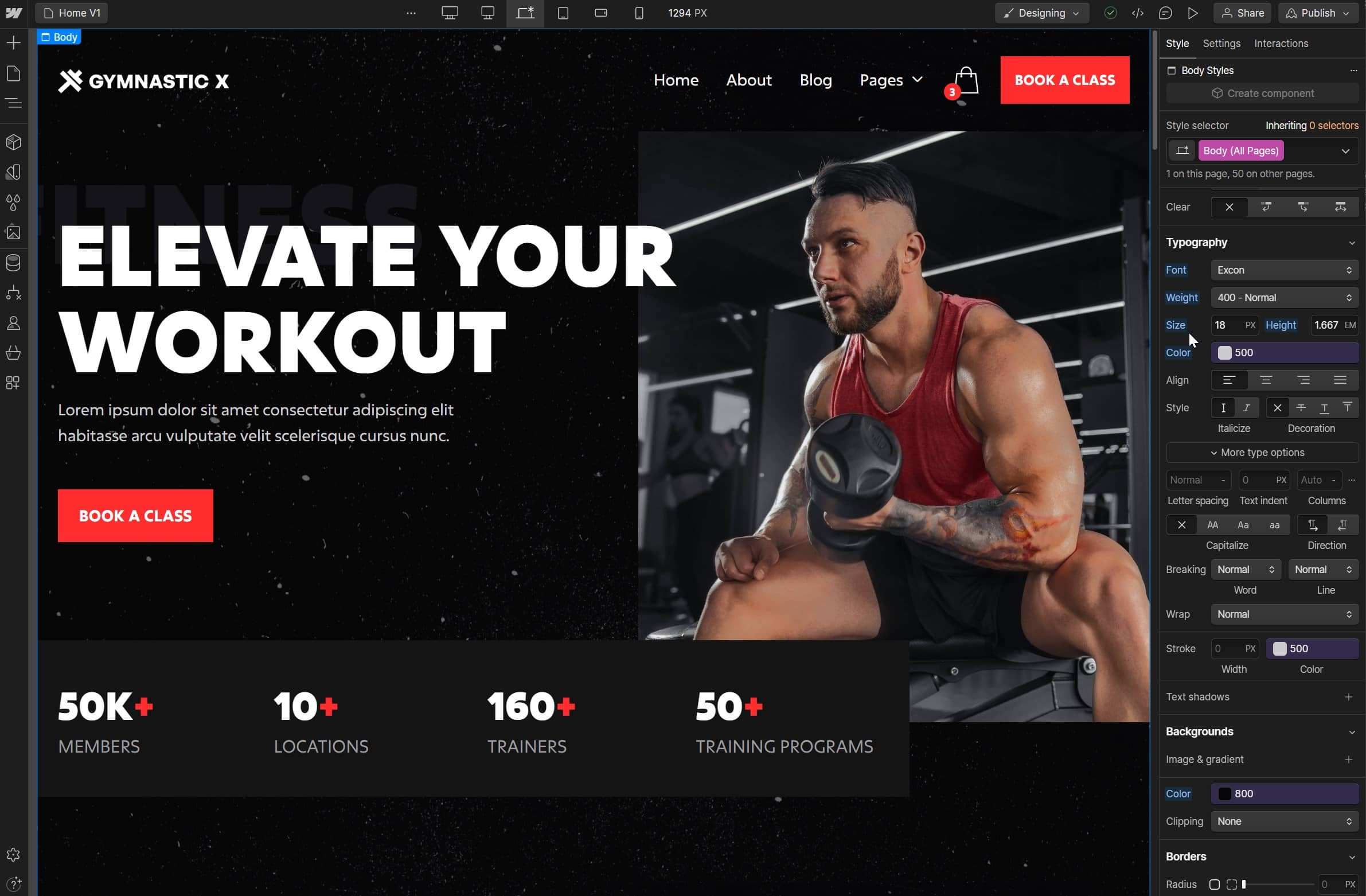 Typography - Gymnastic X Webflow Template