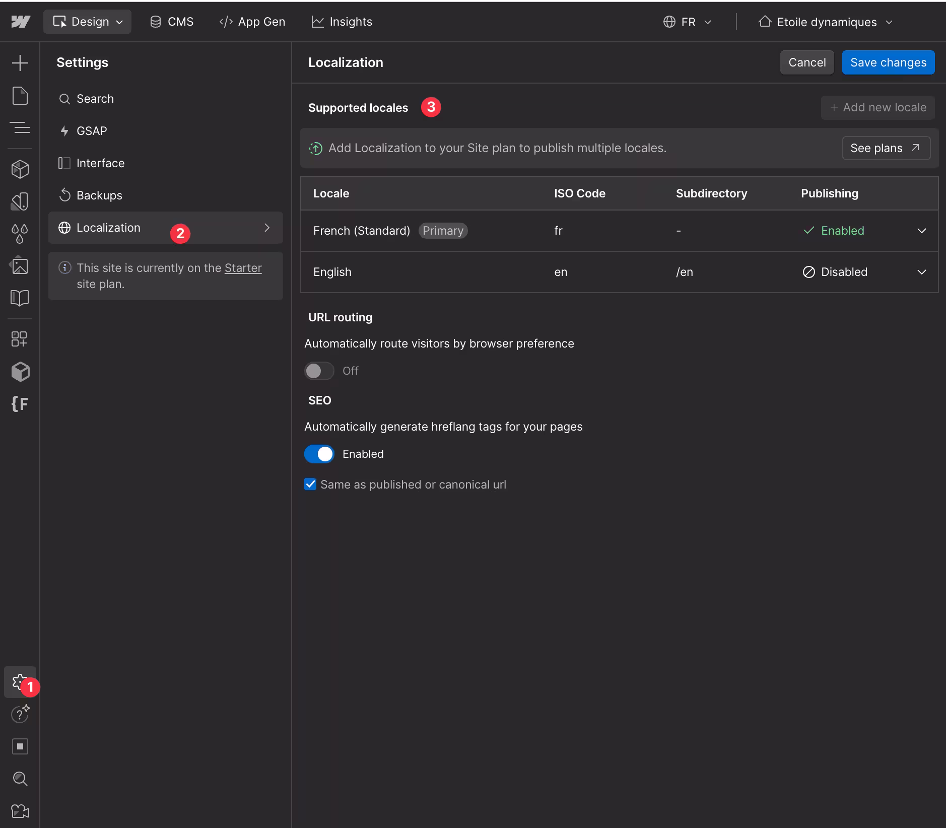 Activer Webflow Localization