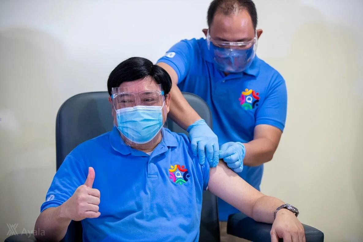  In Photo: Dr. Edwin Mercado, Vice-Chairman of QualiMed's founding group Mercado General Hospital, Inc. (MGHI), first healthcare worker outside of Metro Manila to be vaccinated with the AstraZeneca vaccine 