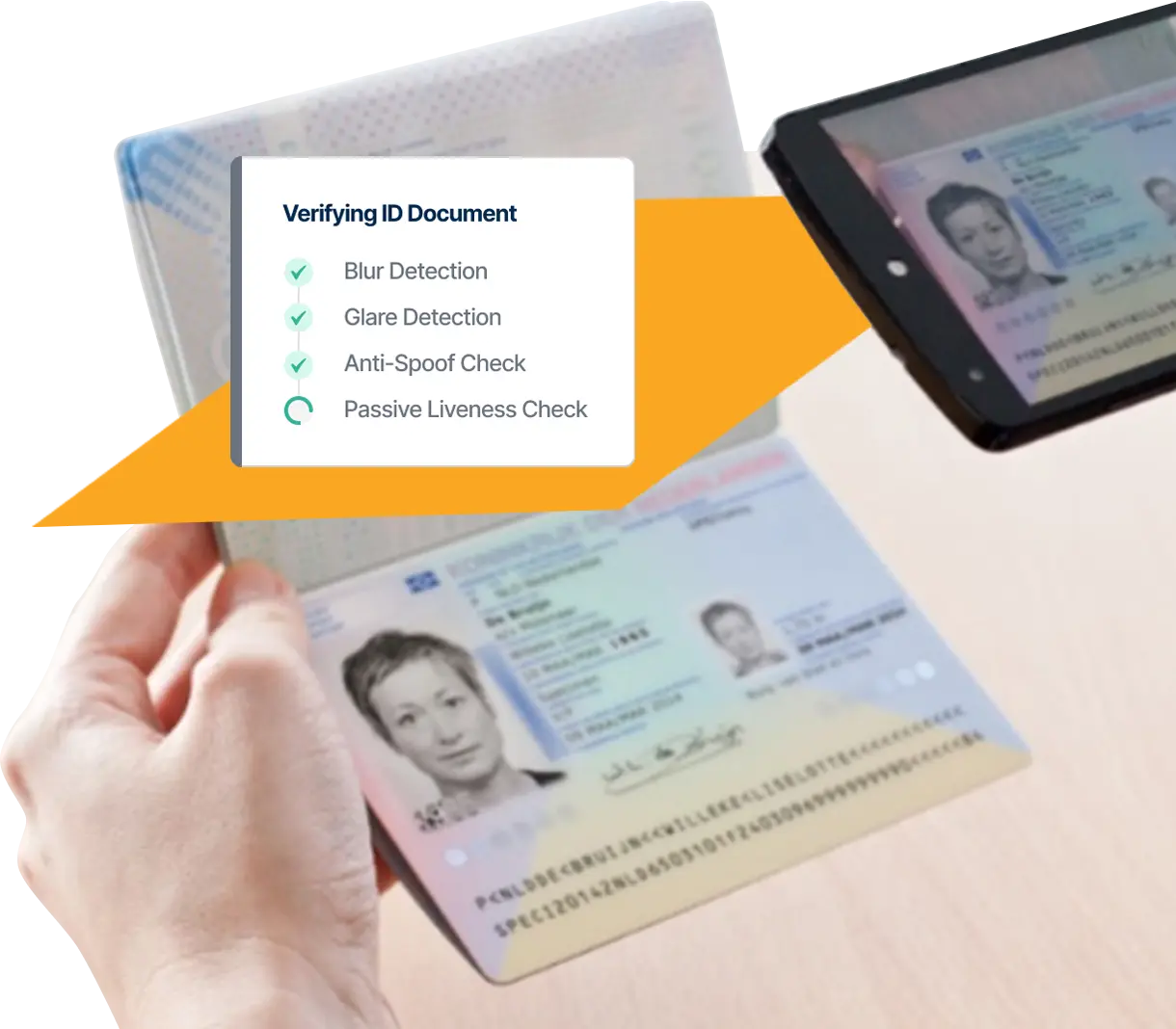 An example of BNDRY verifying a customer ID document