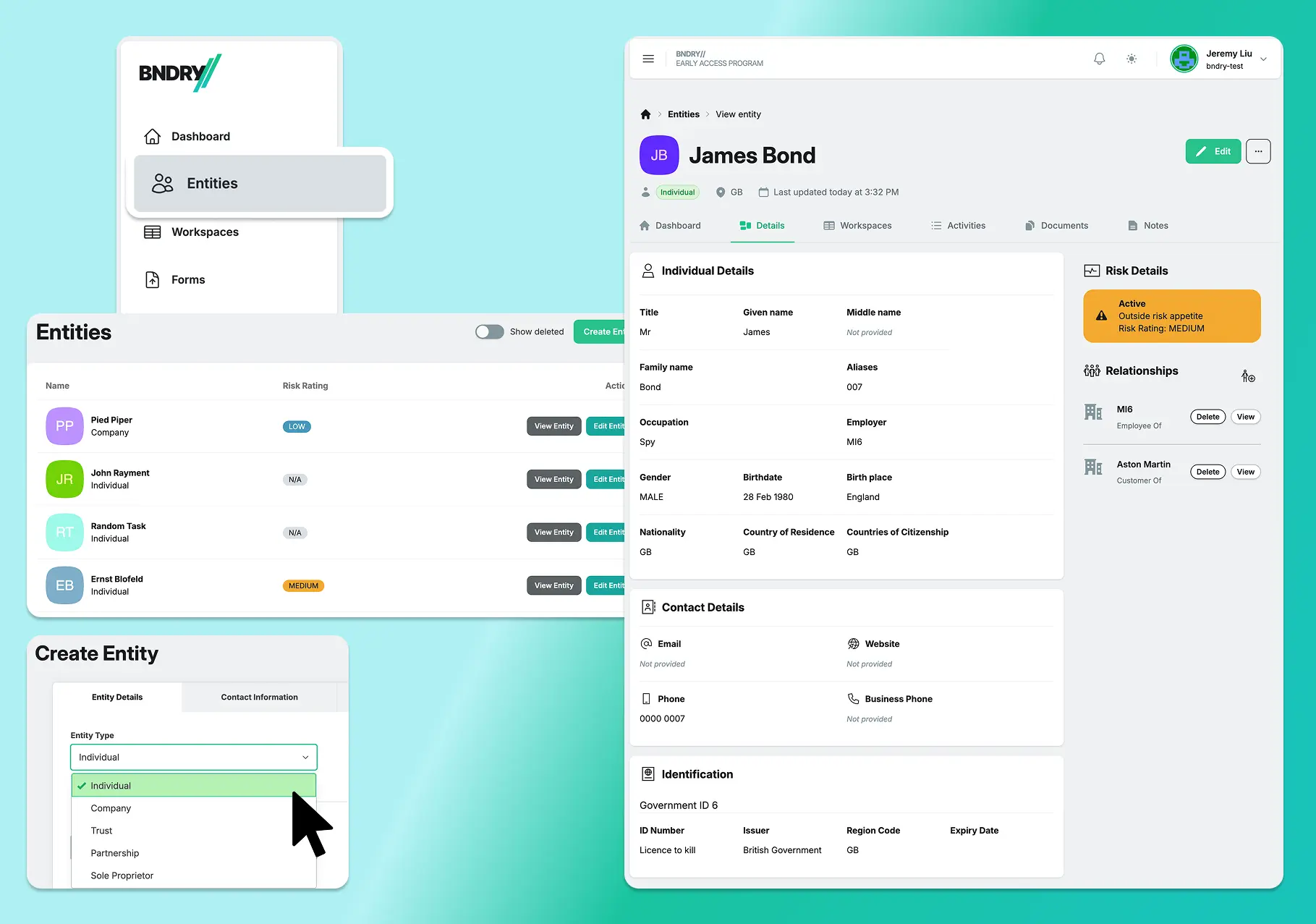 Example graph of the BNDRY risk hub.