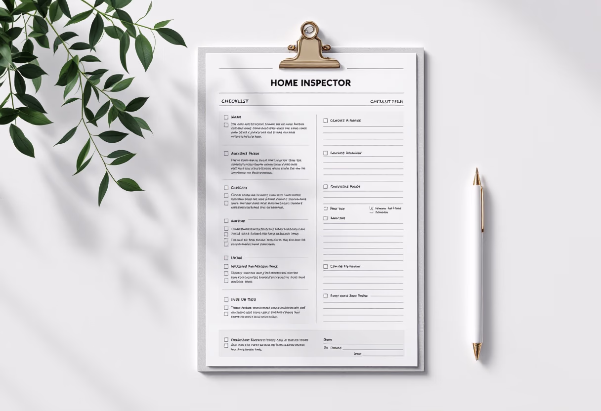image of checklist form for home inspector