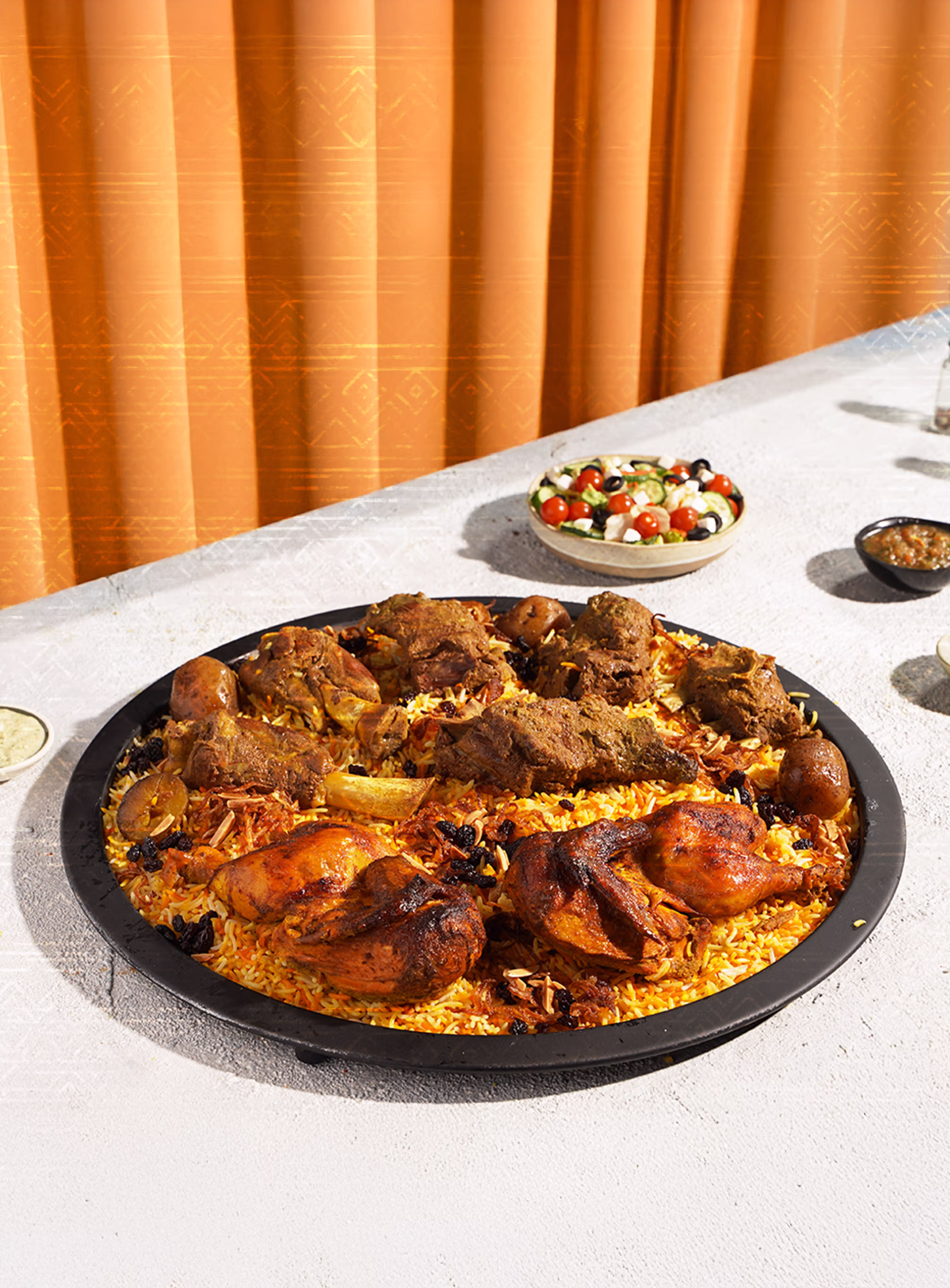 A Party Platter of Chicken and Lamb Mandi