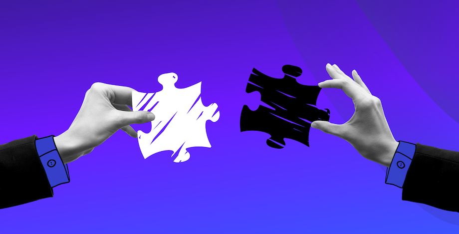 Illustration pièce de puzzle qui s'imbriquent