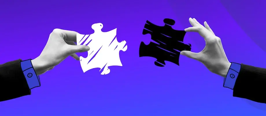 Illustration pièce de puzzle qui s'imbriquent