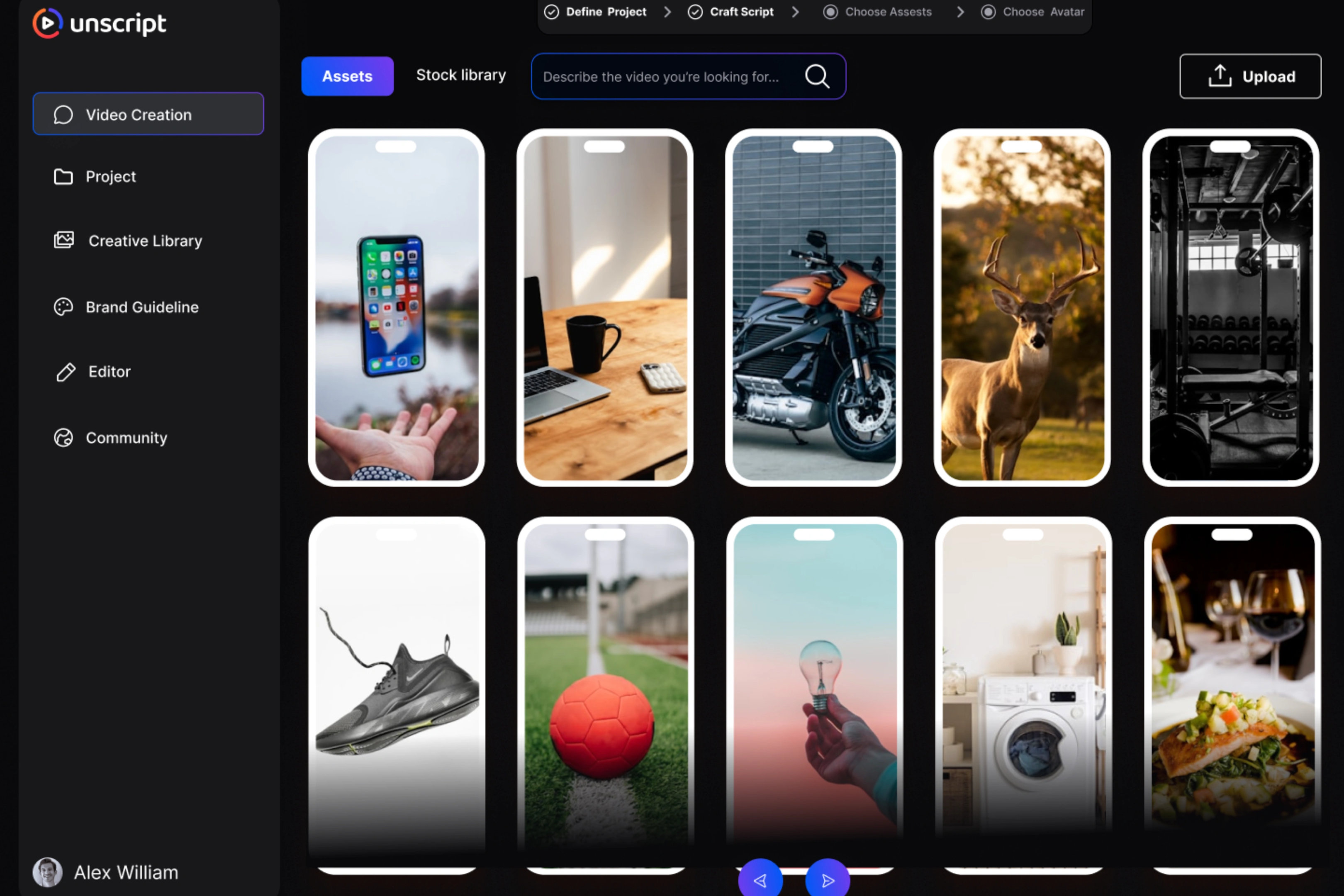 Upload and Select Your Assets