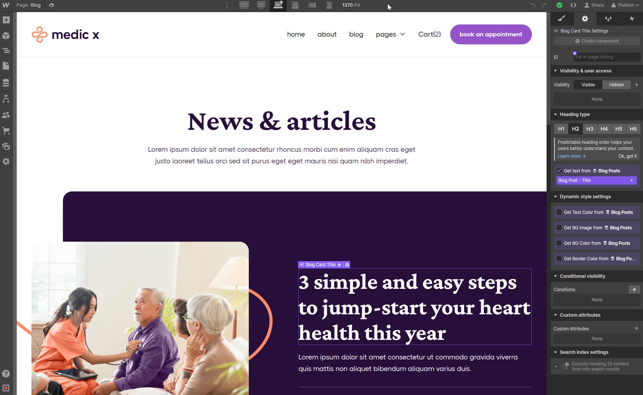 Start Here Cms Dynamic - Medic X Webflow Template