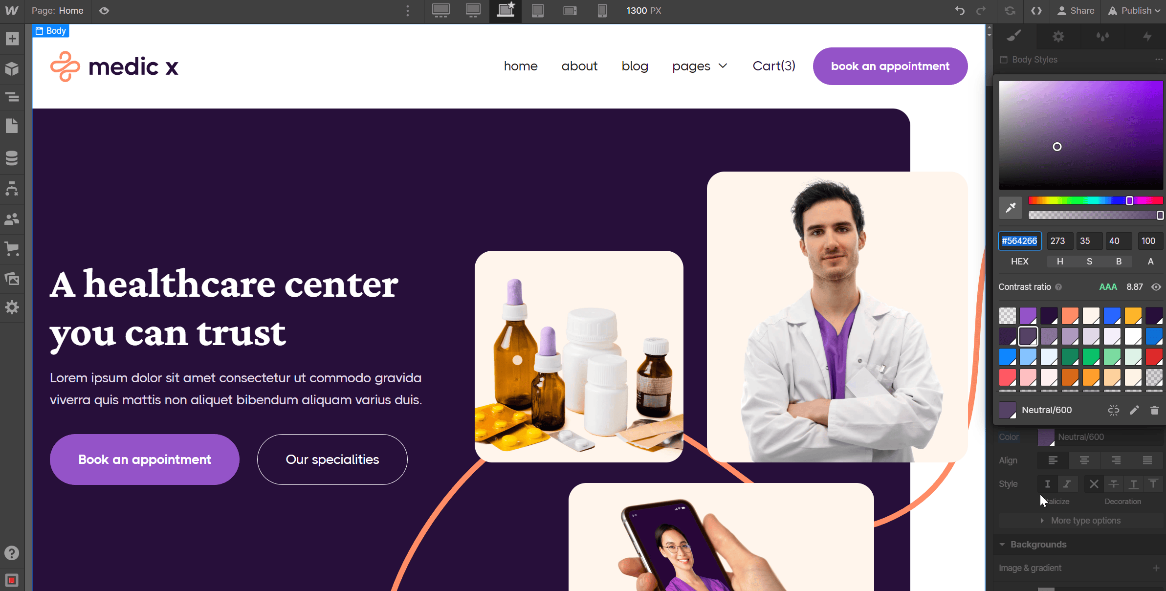 Start Here Color - Medic X Webflow Template