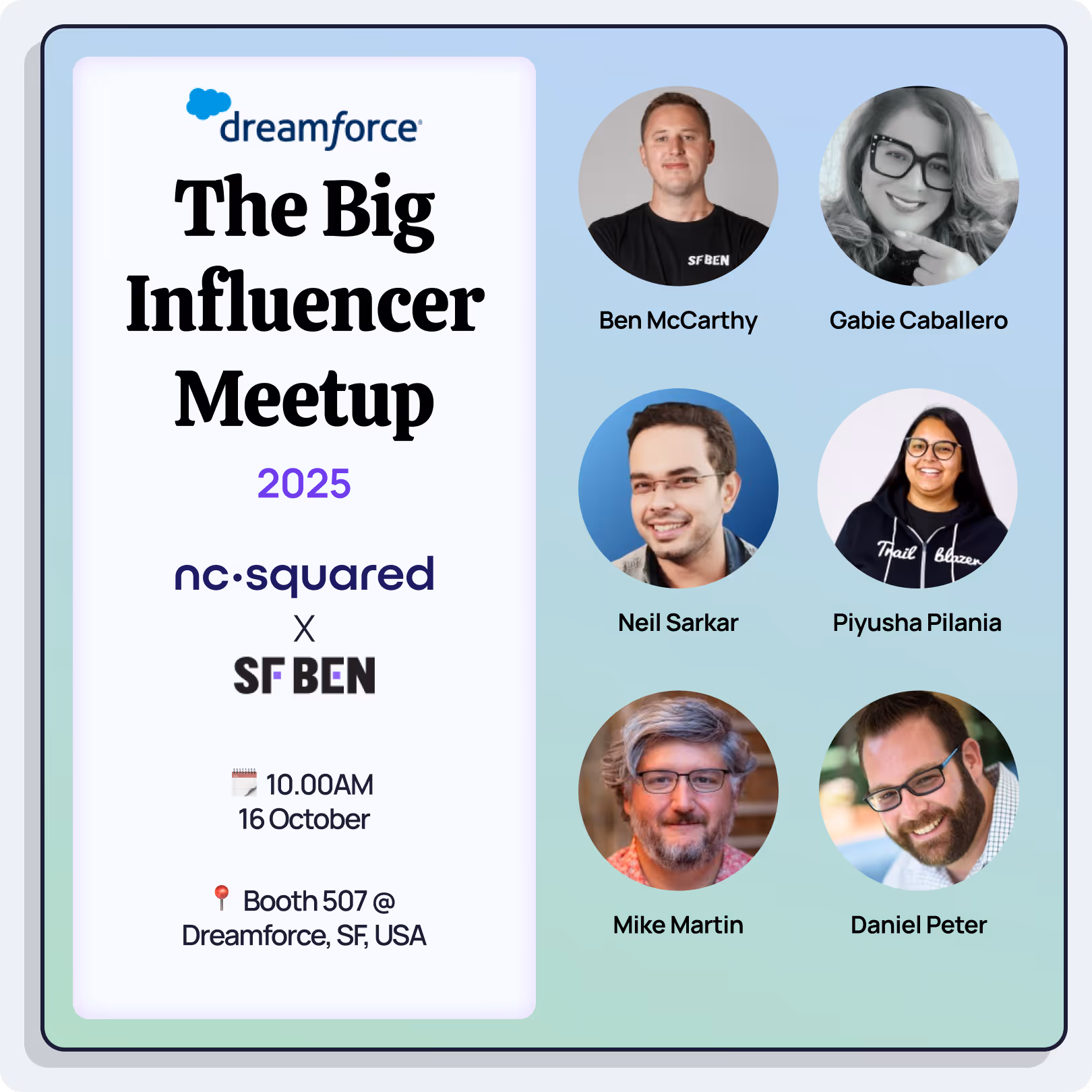 NC Squared teams up with SF-Ben on the unmissable Big Influencer Meetup at Dreamforce 2025
