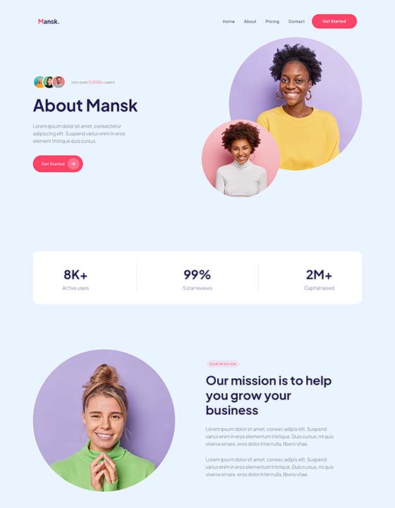Screenshot - Mansk Webflow Template