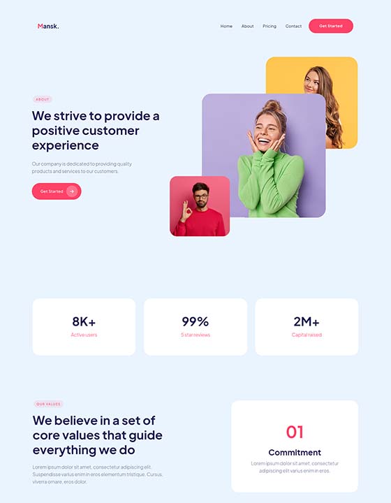 Screenshot - Mansk Webflow Template