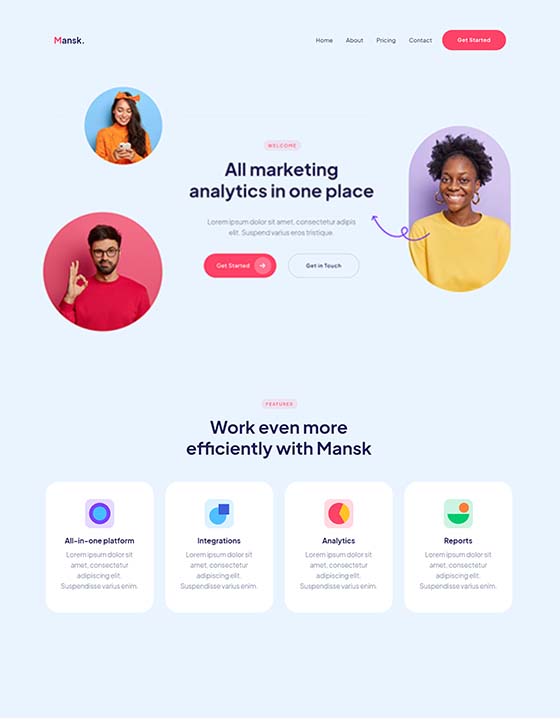 Screenshot - Mansk Webflow Template