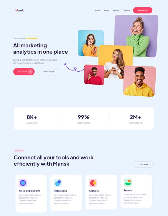 Screenshot - Mansk Webflow Template