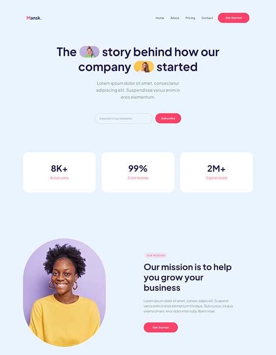 Screenshot - Mansk Webflow Template