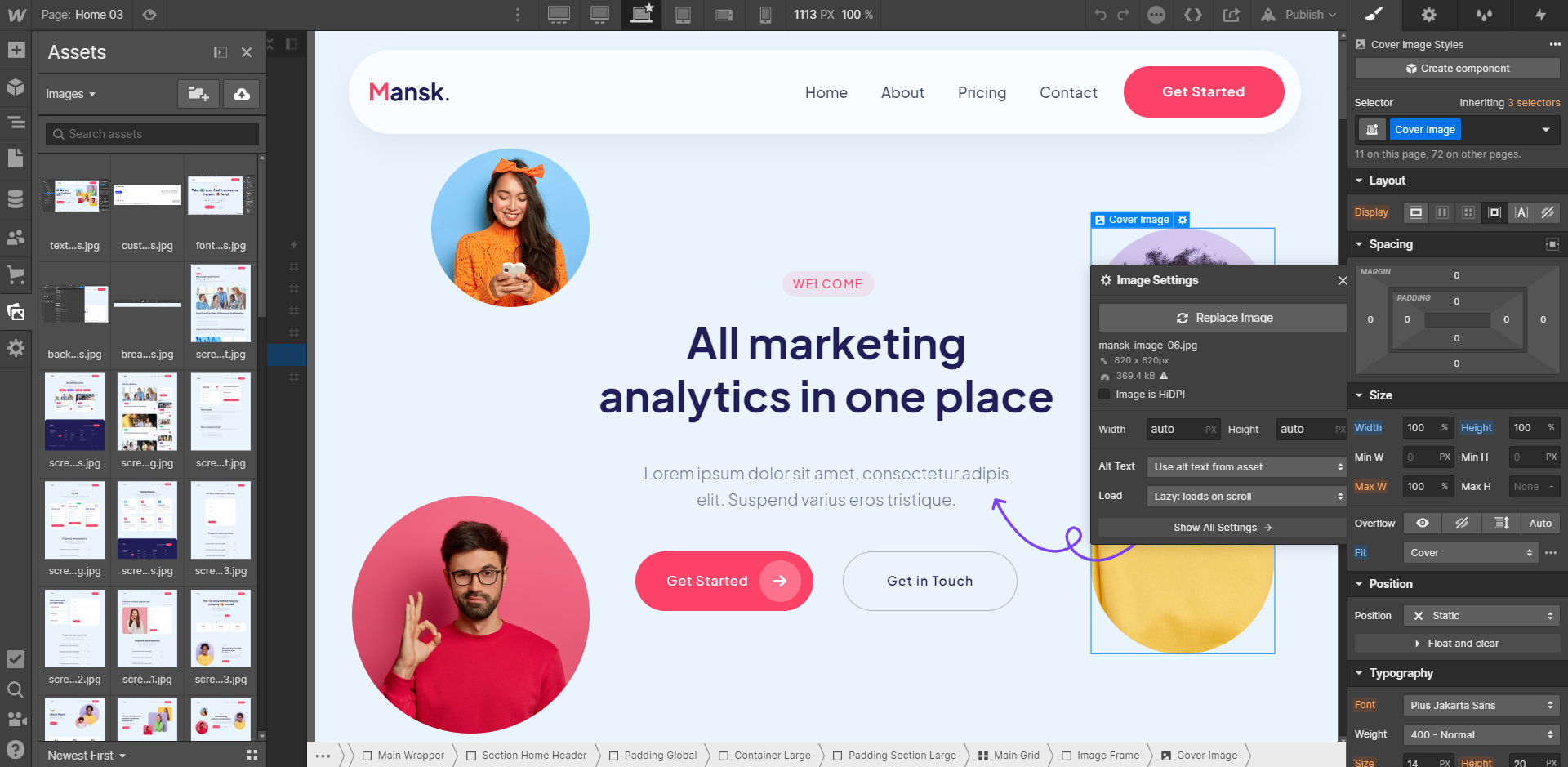 Image Instructions - Mansk Webflow Template