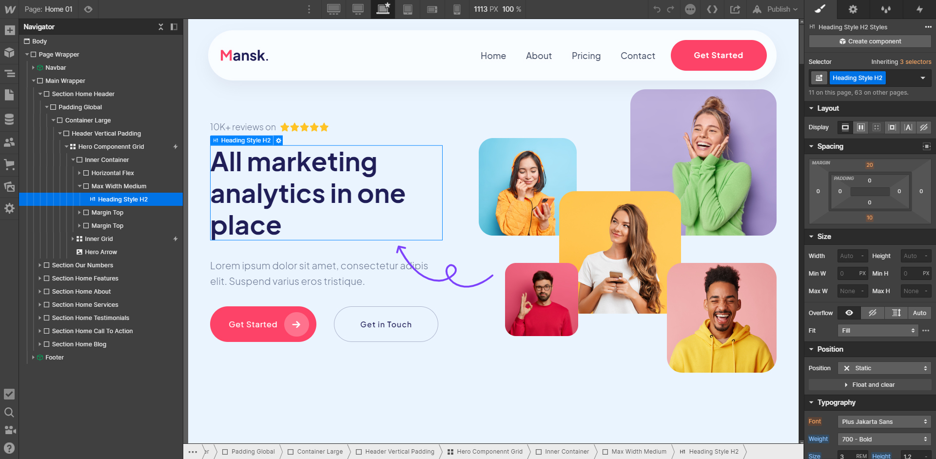 Text Instructions - Mansk Webflow Template