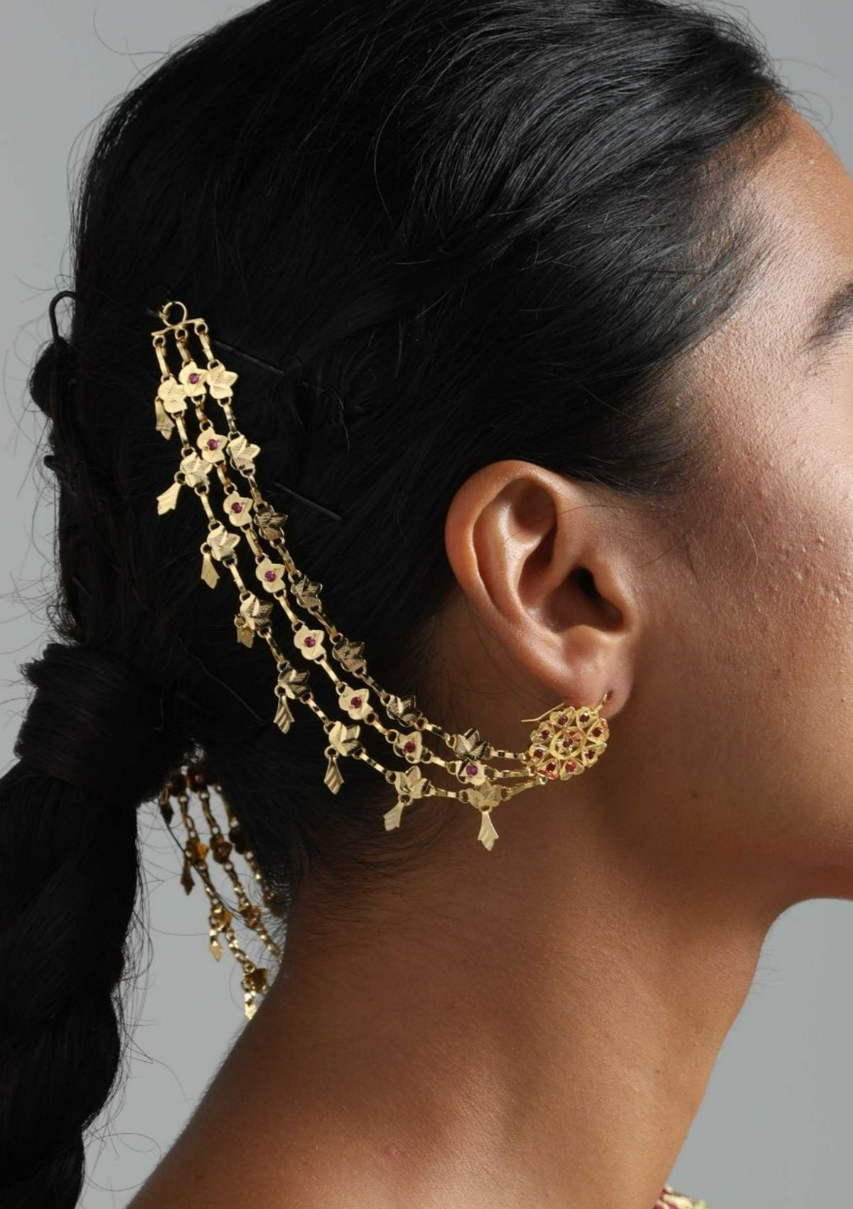 Saanvi Gold Tone Silver Sahara Earrings