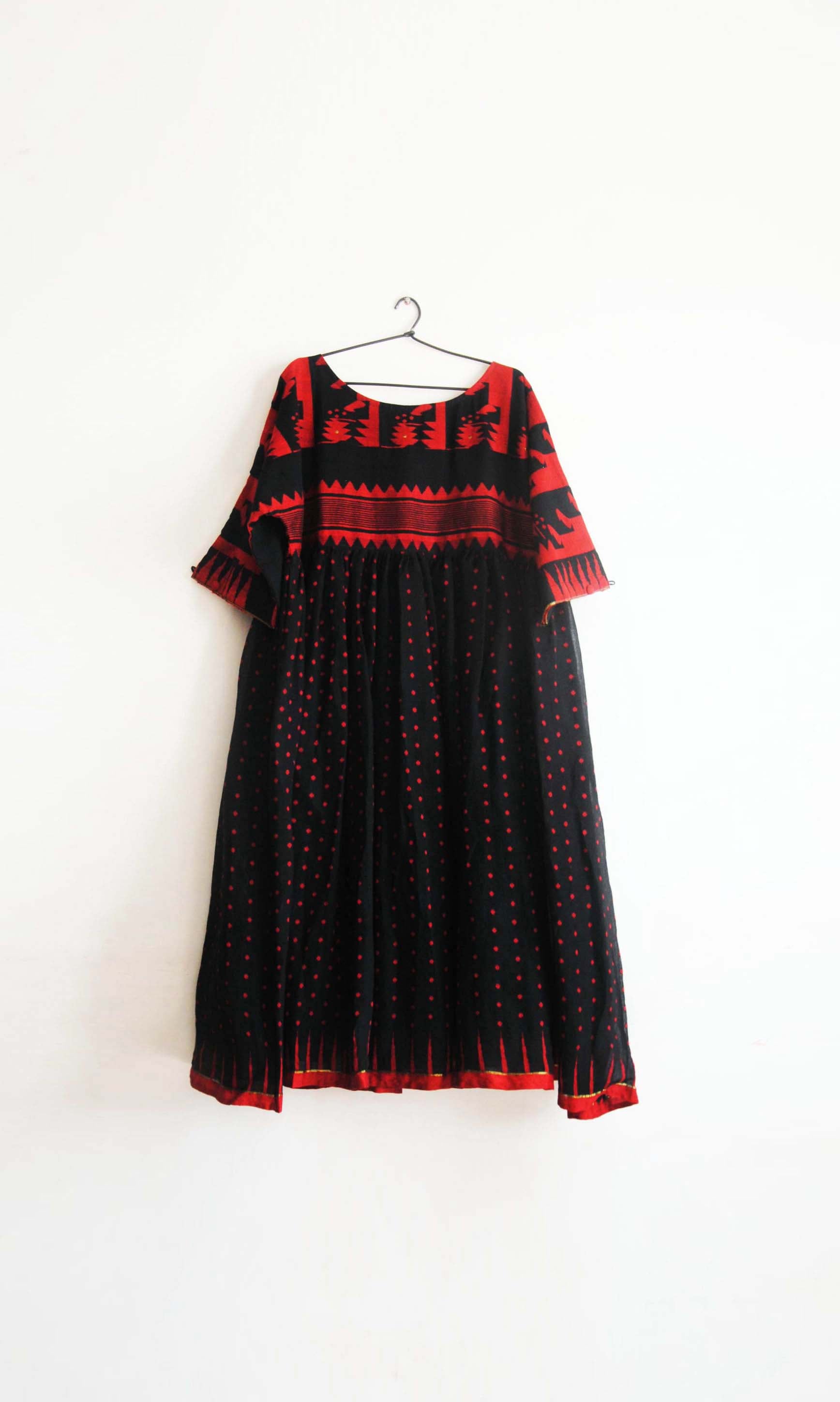 Jamdani Flare Dress | Hand Woven Cotton
