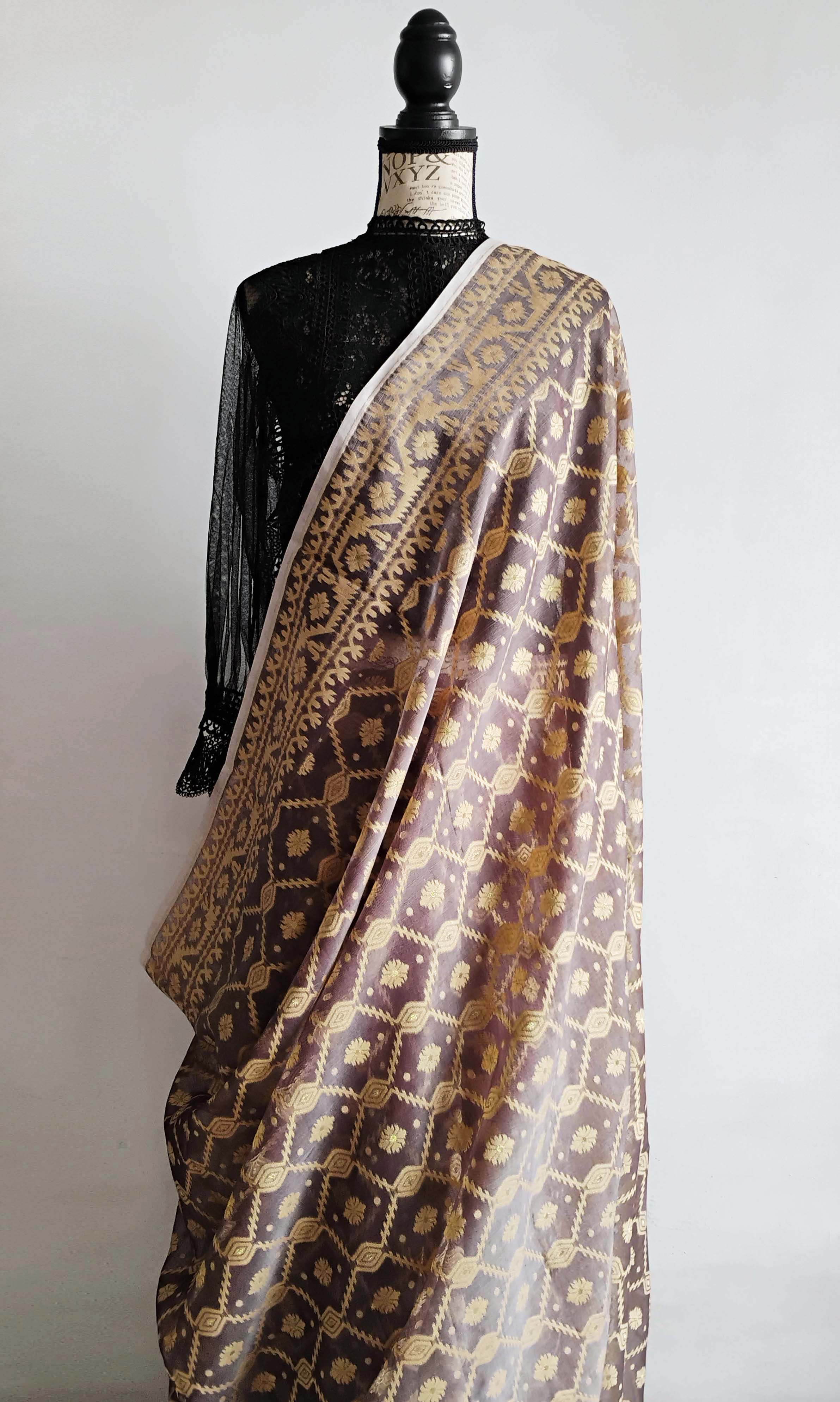 Meena Buti Fine Jacquard Sari I Soft Silk-By-Cotton | Ready To Ship