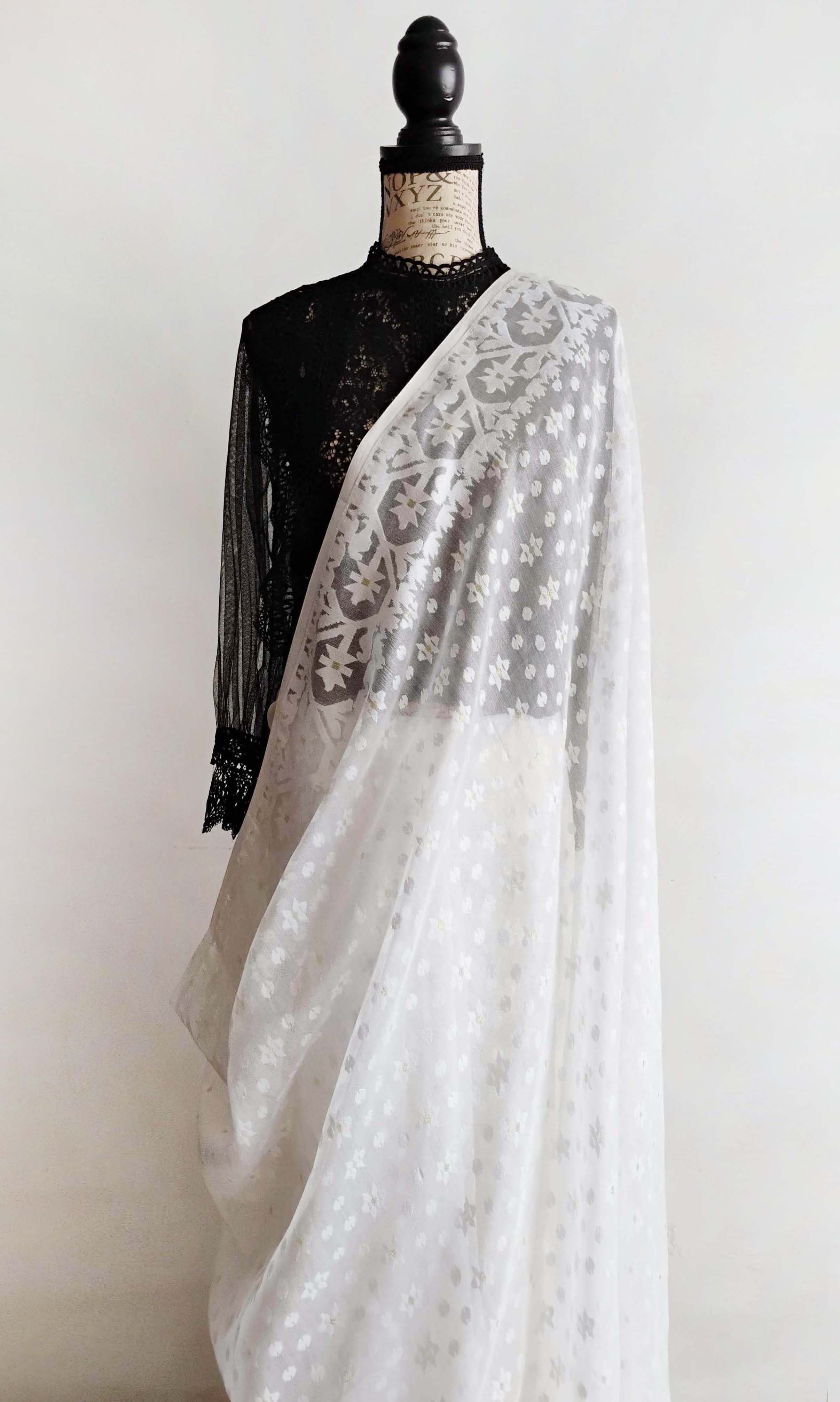 Meena Buti Fine Jacquard Sari I Soft Silk-By-Cotton | Ready To Ship