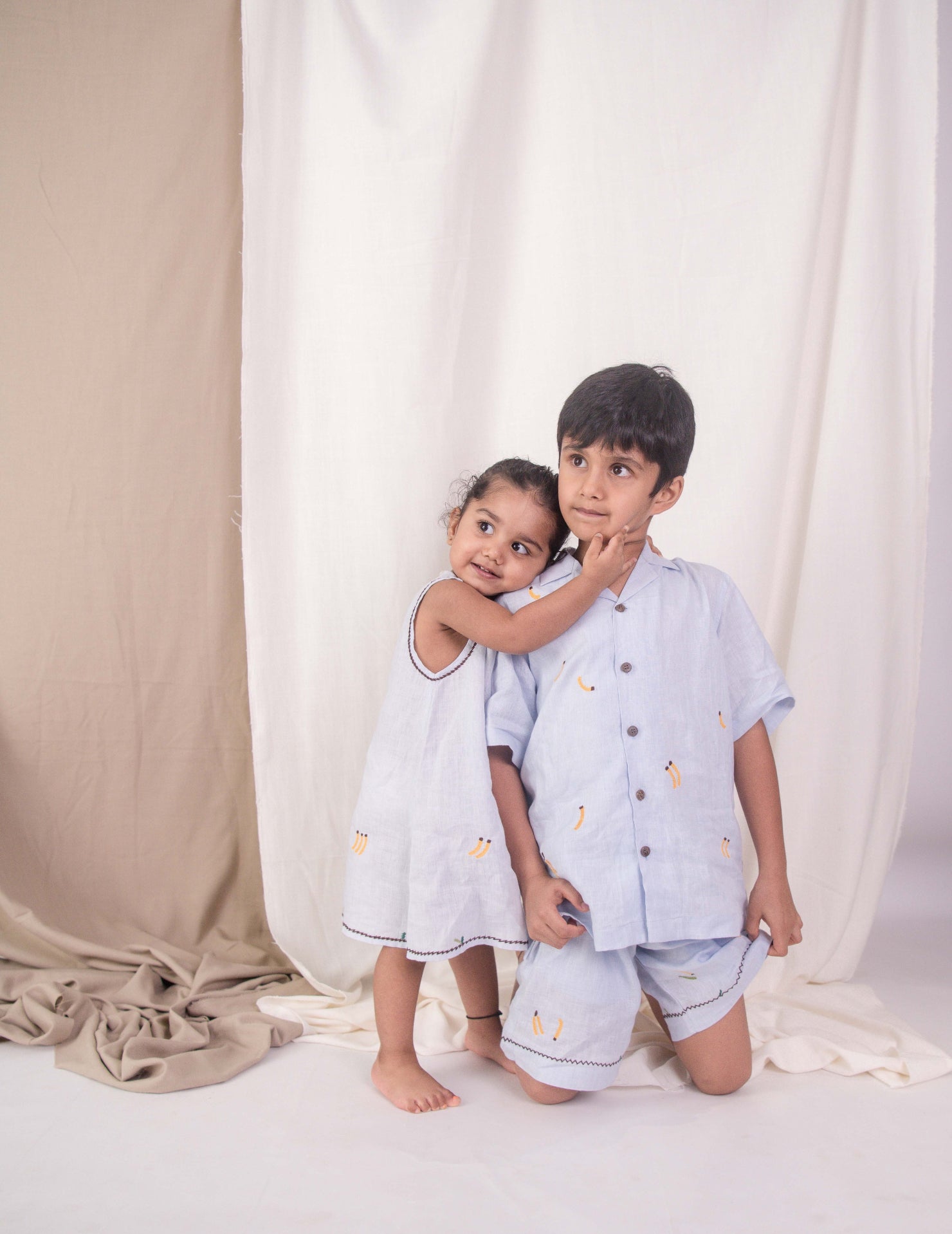 Banana Monkey linen junior frock