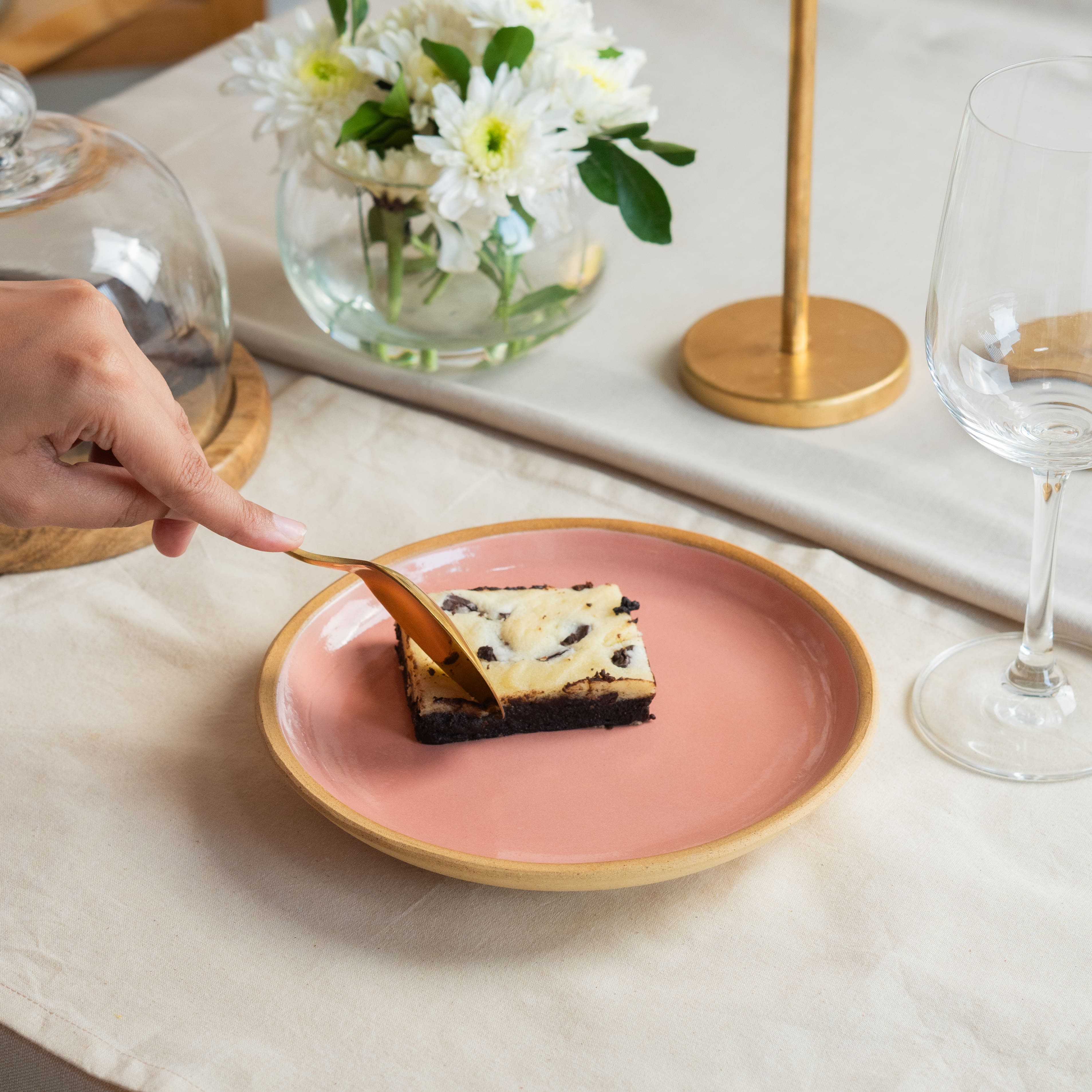 Apricot Small Coupe Plate| 7.5 Inches | Light Pink