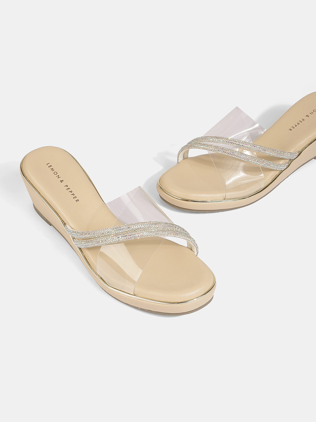 Round Toe Wedge Slides