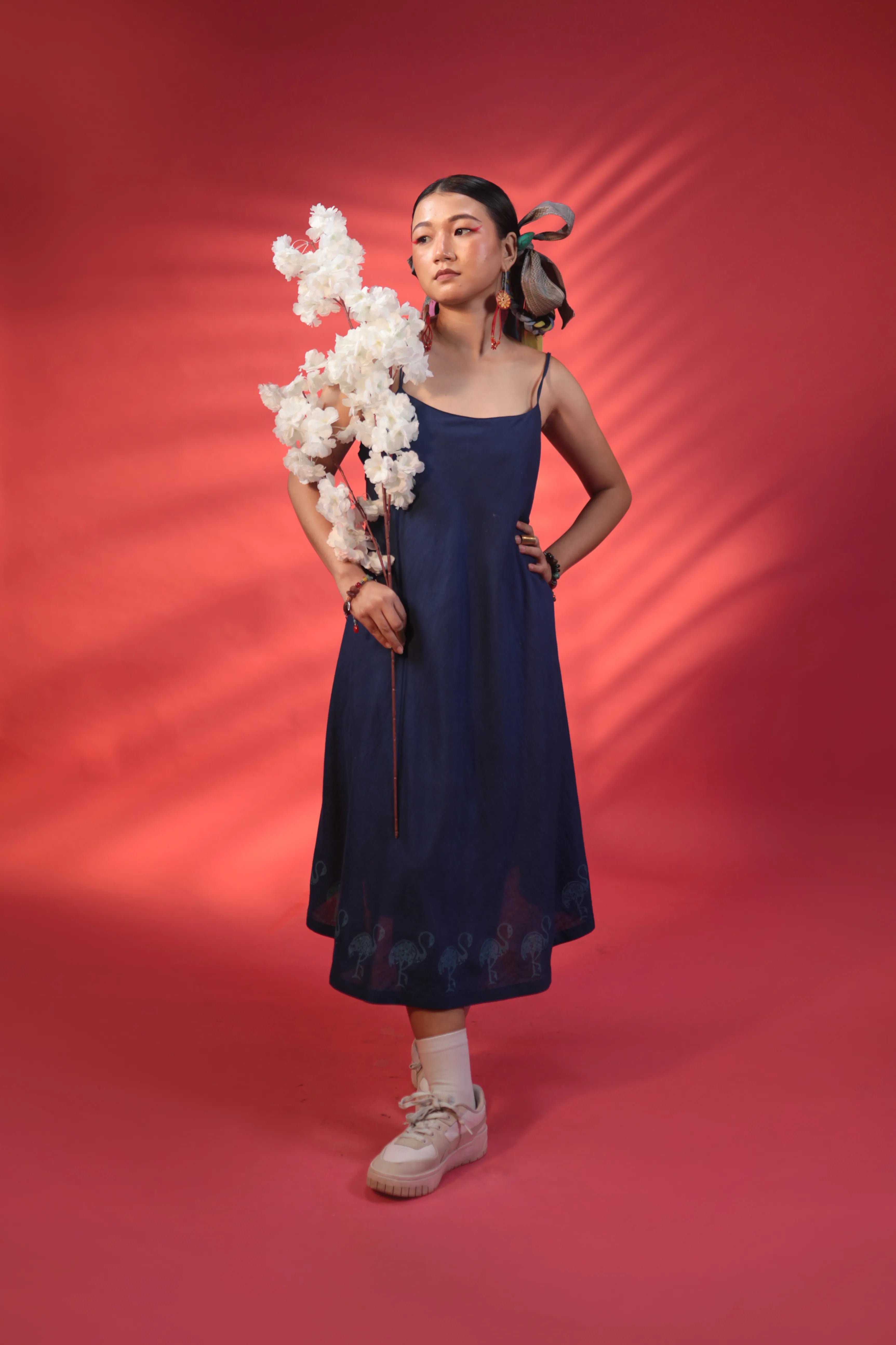 A Flamboyance of Flamingos Handloom Organic Cotton Slip Dress