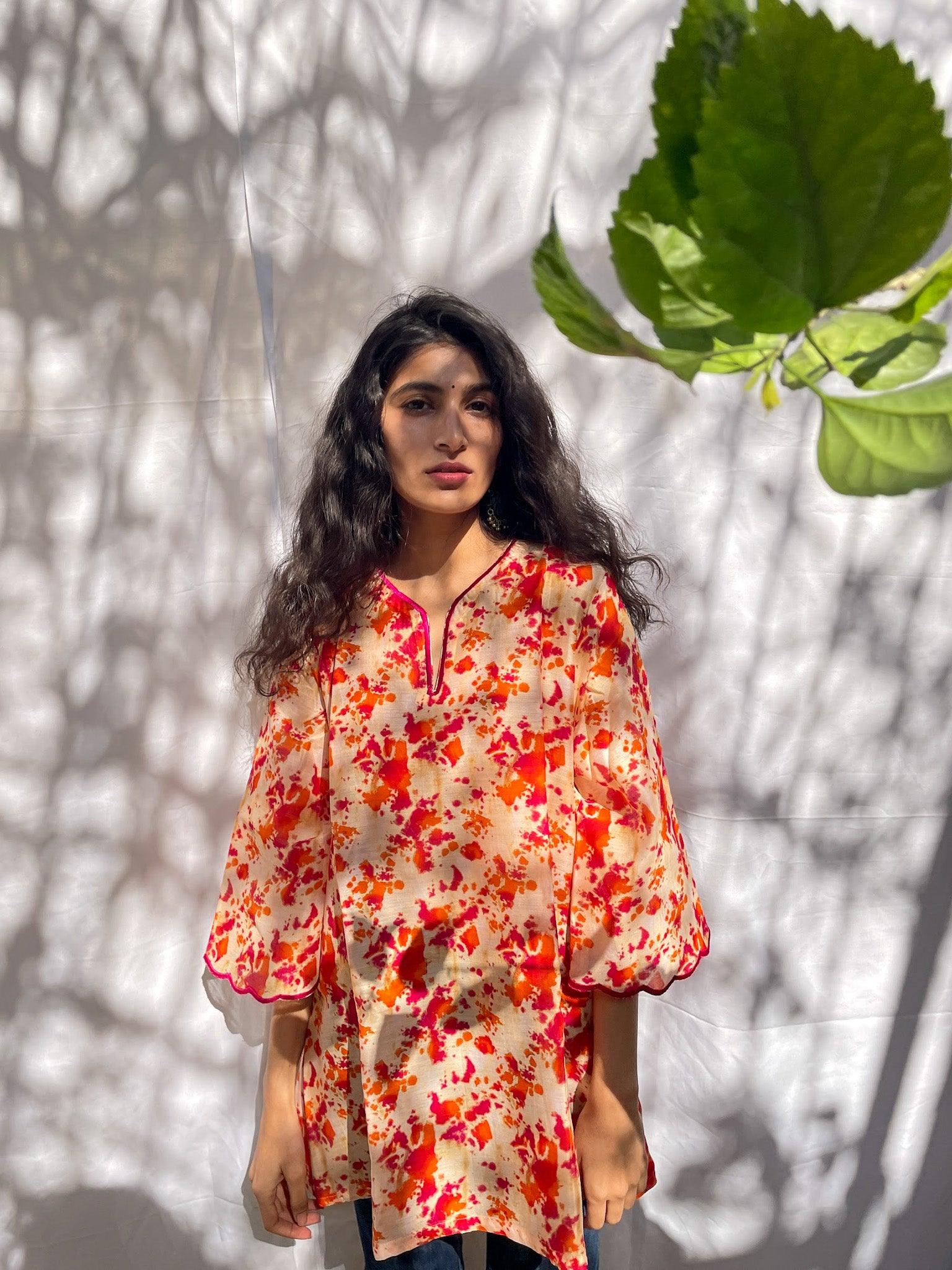 Amber Tie and Dye Chanderi Kurta