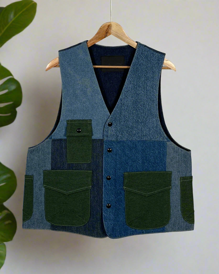 Upcycled Denim Gilet Jacket | 185