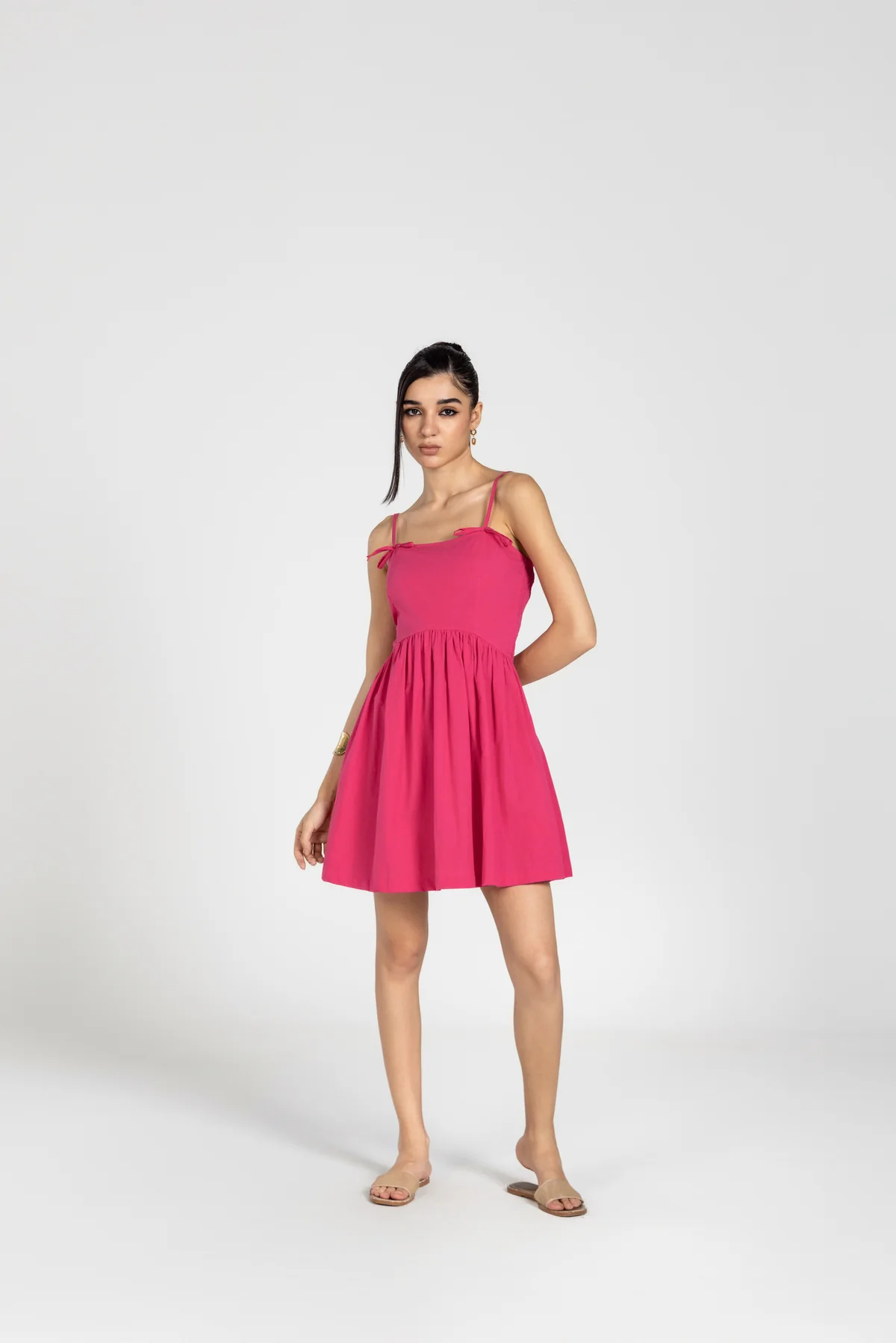 Pink Mini Dress With Bow