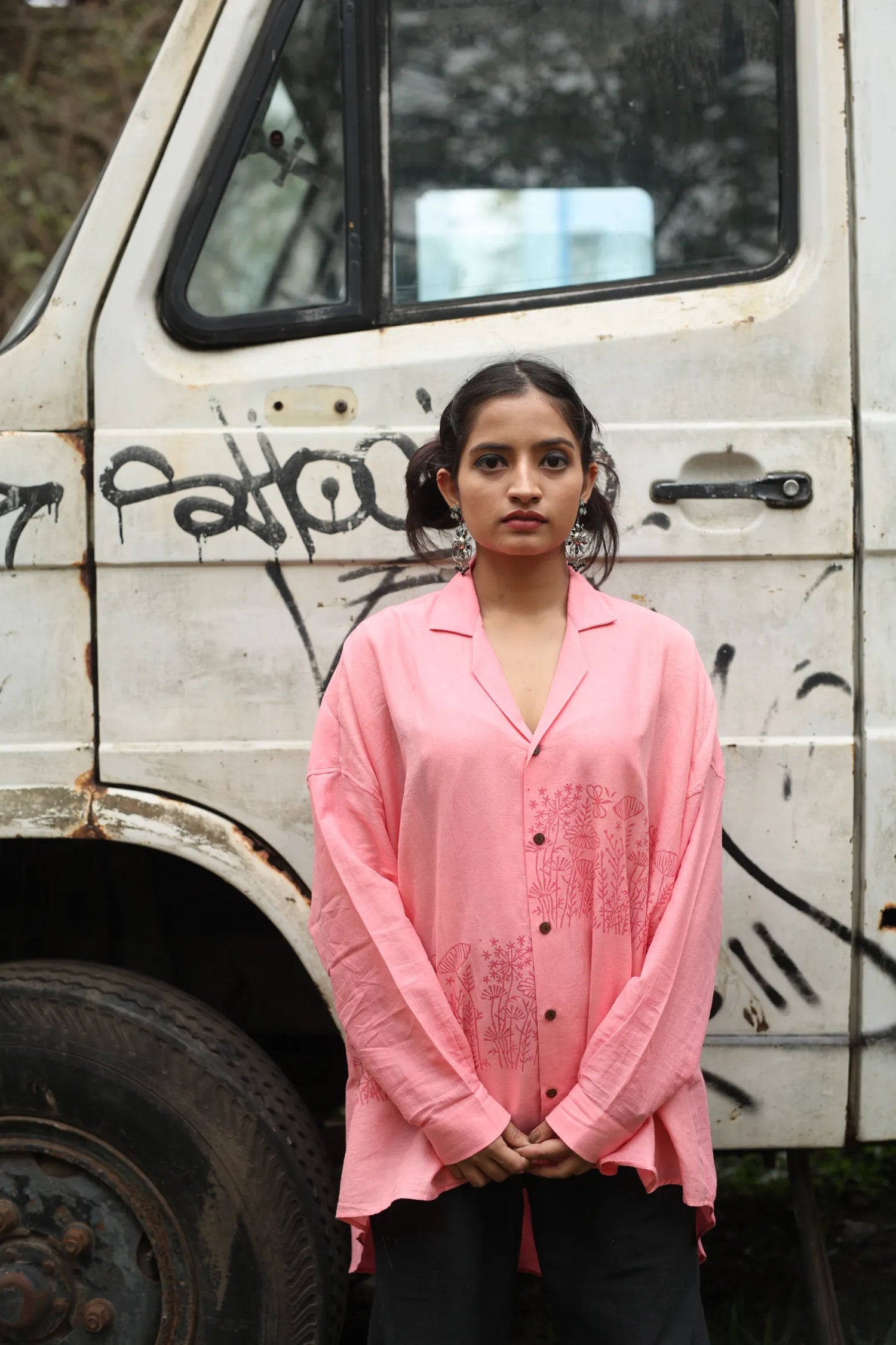 Wildflower Paradise Handloom Organic Cotton Shirt