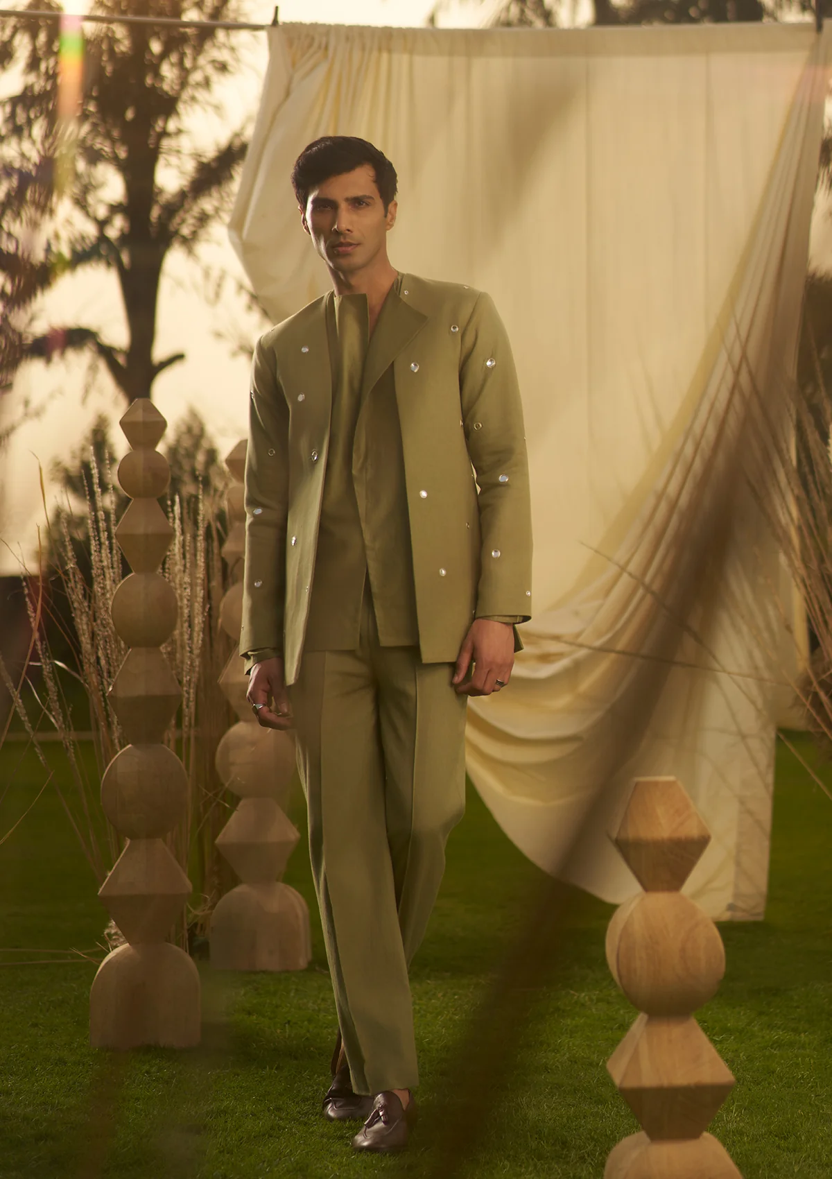 Sage Jacket Trio Set