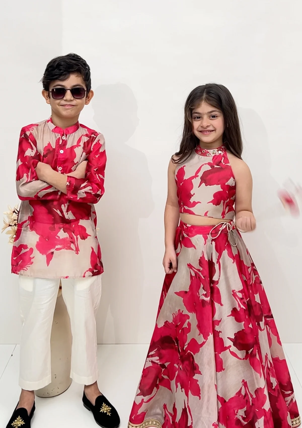 Amara Halter Neck Lehenga Set (Kids)