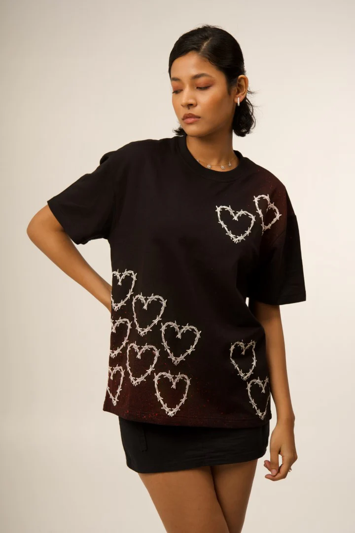 All You Need Is Love Black Puff Splatter Tee