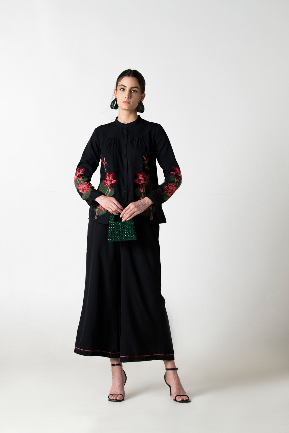 Black Embroidered Co-ord Set