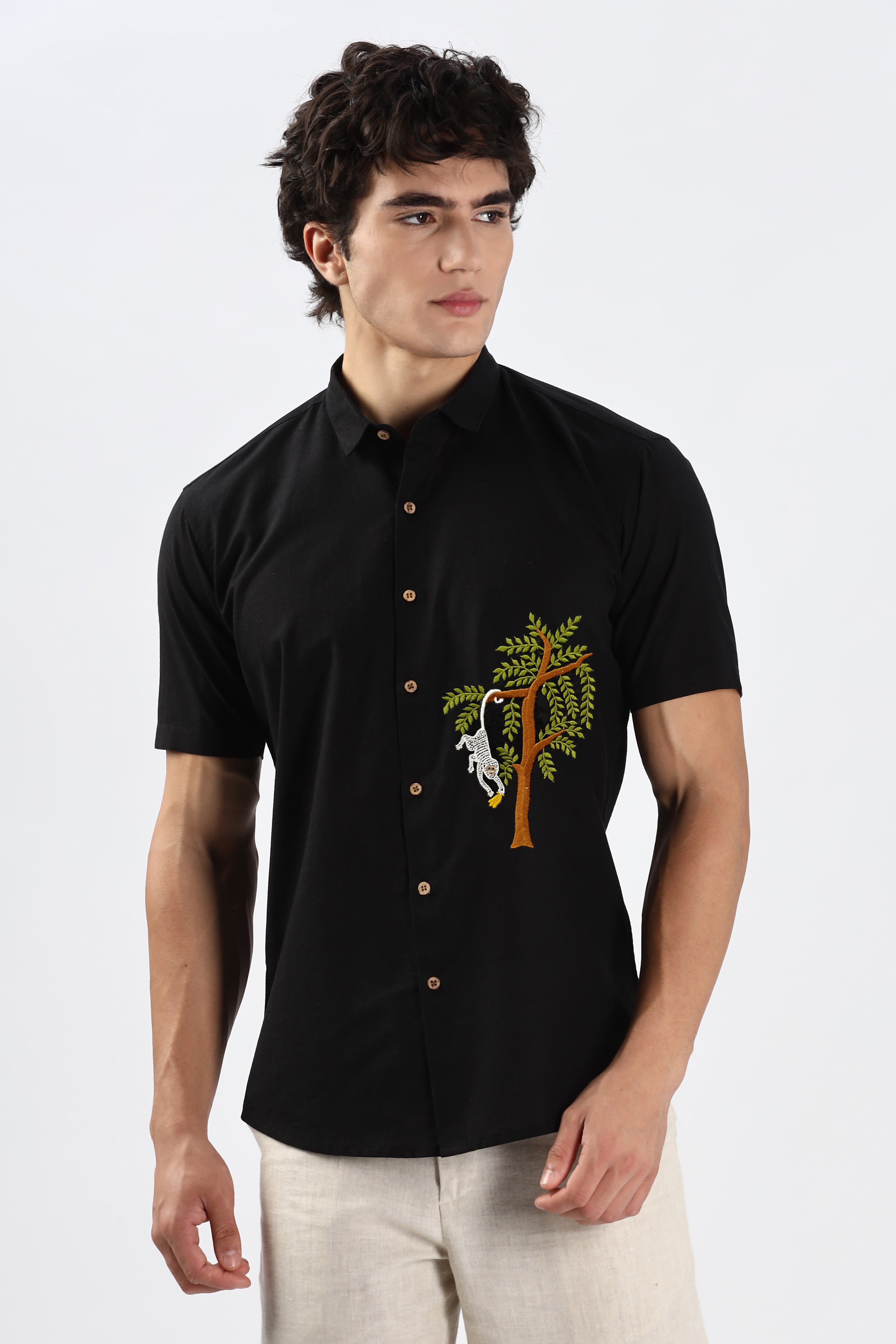 Banana Heist in Burma Embroidered Shirt