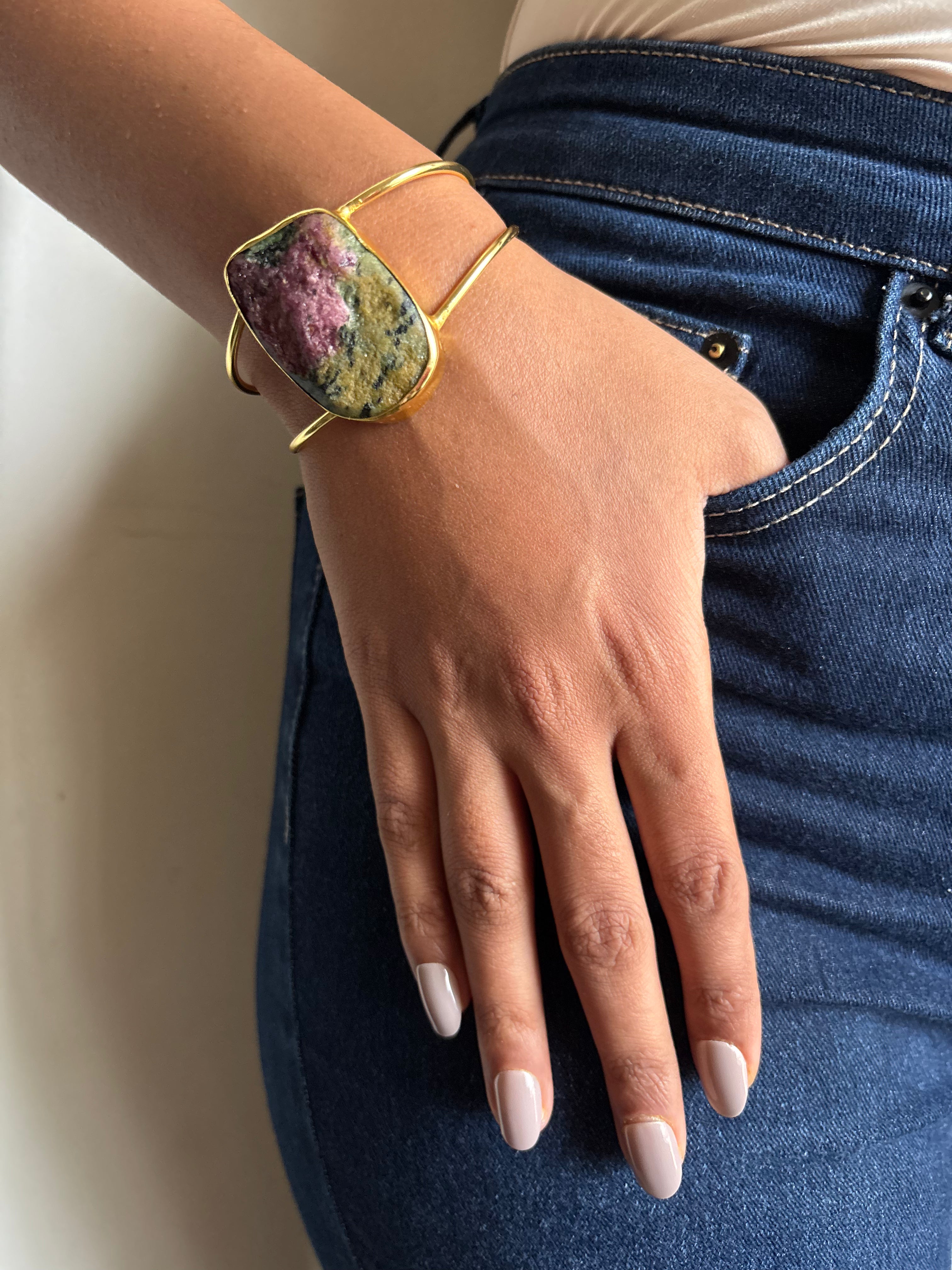 Alexandrite Adjustable Cuff- Brass